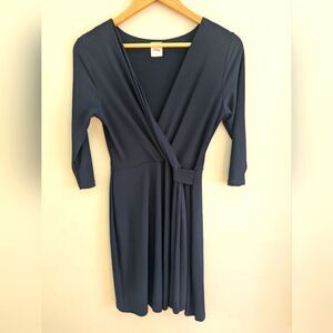 Kaleigh Navy Midi Wrap Dress Size M